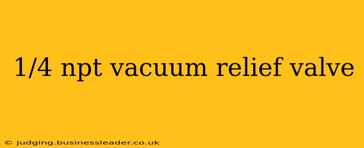 1/4 npt vacuum relief valve