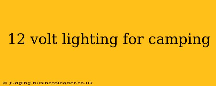 12 volt lighting for camping