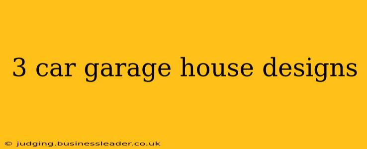 3 car garage house designs