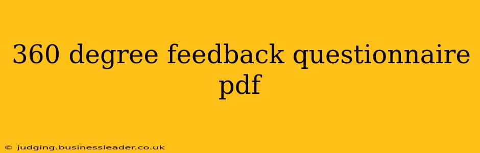 360 degree feedback questionnaire pdf