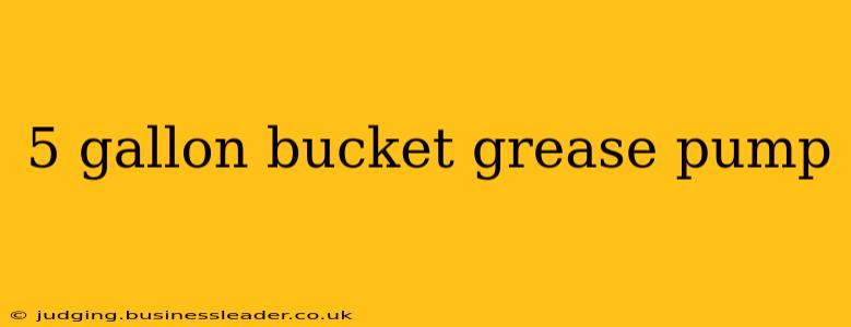 5 gallon bucket grease pump
