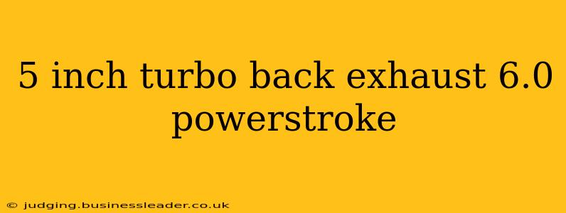5 inch turbo back exhaust 6.0 powerstroke