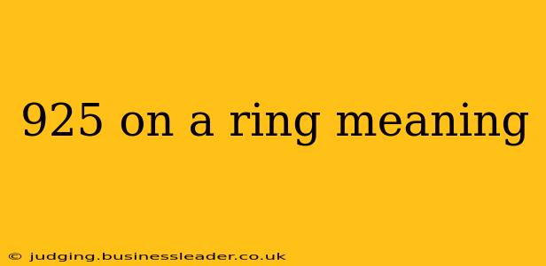 925 on a ring meaning