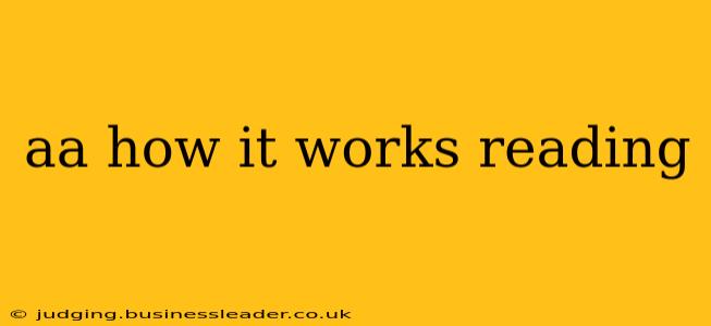 aa how it works reading