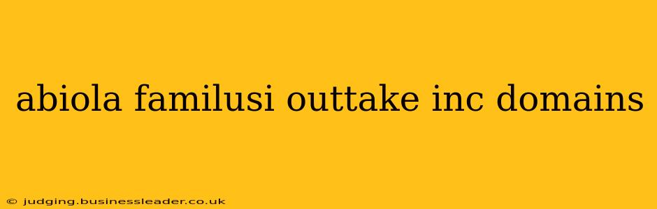 abiola familusi outtake inc domains