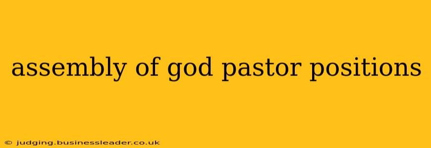 assembly of god pastor positions