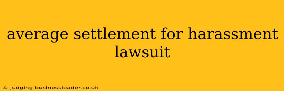 average settlement for harassment lawsuit