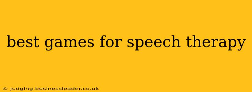 best games for speech therapy