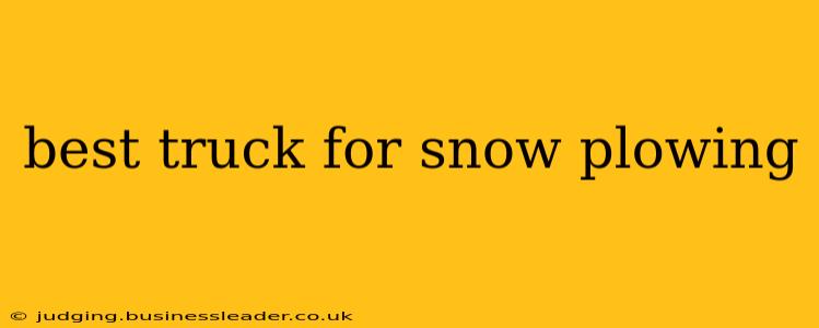 best truck for snow plowing