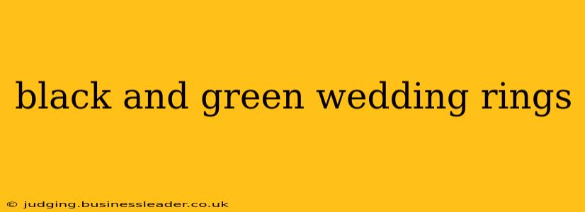 black and green wedding rings