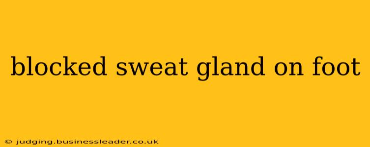 blocked sweat gland on foot