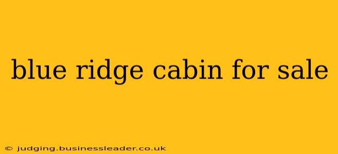 blue ridge cabin for sale