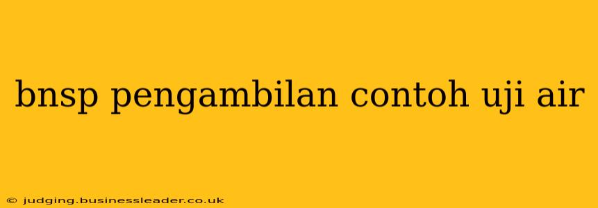 bnsp pengambilan contoh uji air