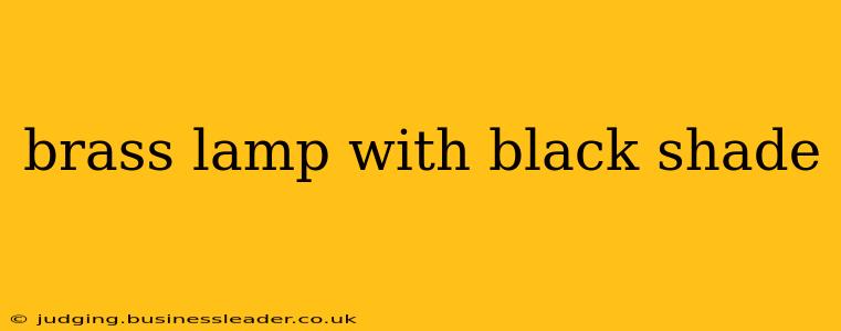 brass lamp with black shade