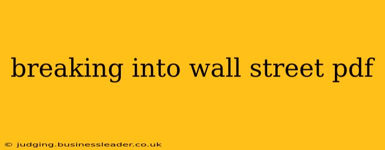 breaking into wall street pdf