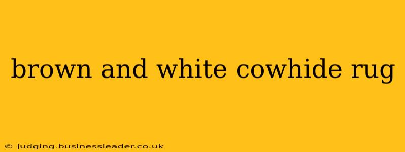 brown and white cowhide rug