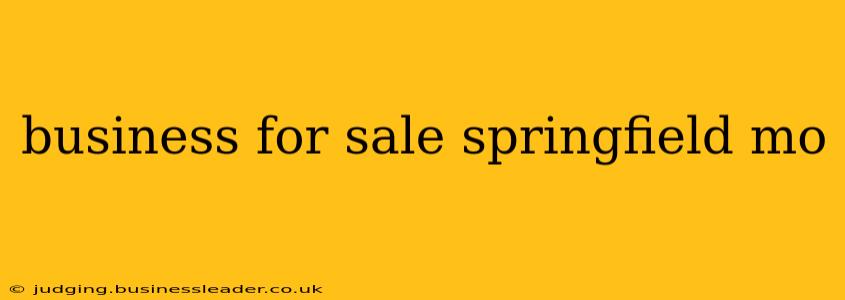 business for sale springfield mo
