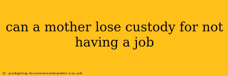 can a mother lose custody for not having a job