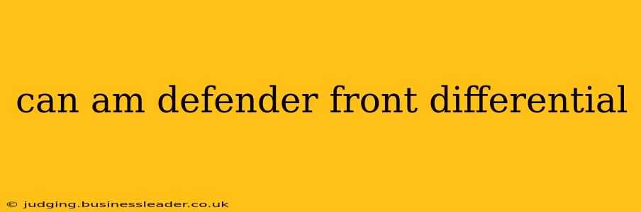 can am defender front differential