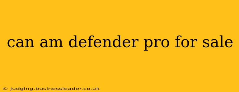 can am defender pro for sale