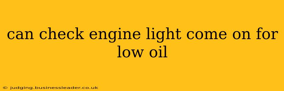 can check engine light come on for low oil