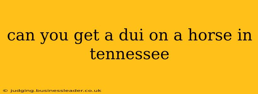 can you get a dui on a horse in tennessee