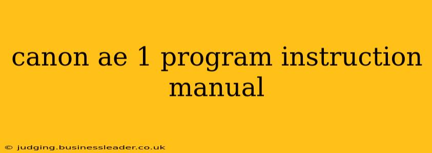 canon ae 1 program instruction manual