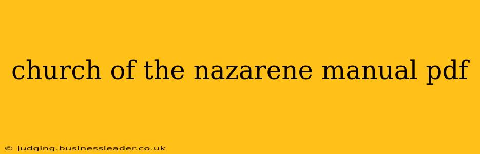 church of the nazarene manual pdf