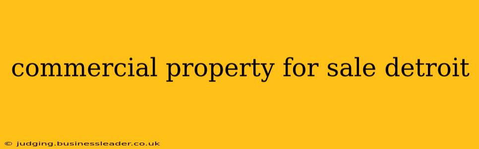 commercial property for sale detroit