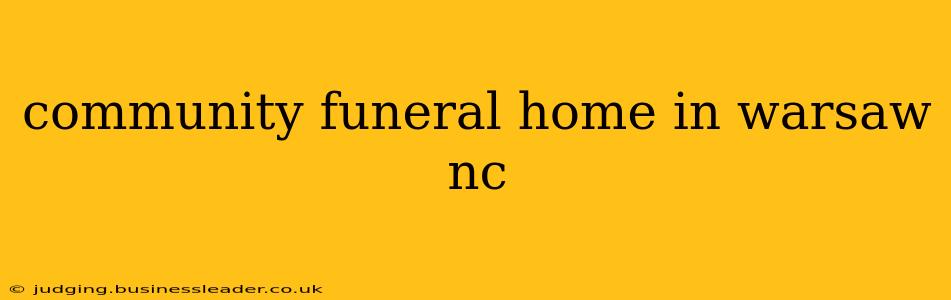 community funeral home in warsaw nc