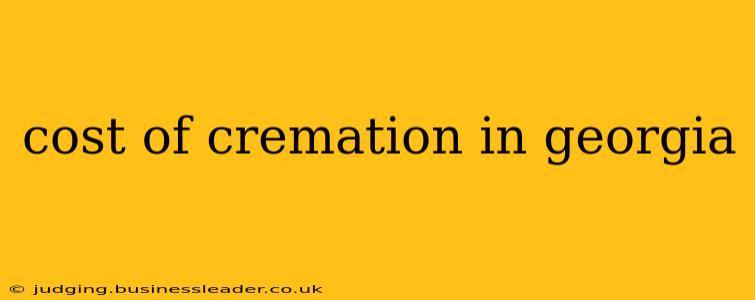 cost of cremation in georgia