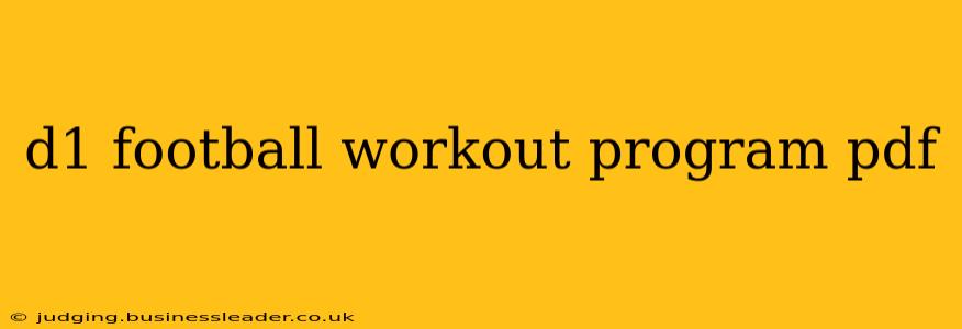 d1 football workout program pdf