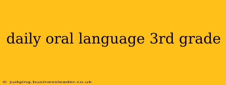 daily oral language 3rd grade