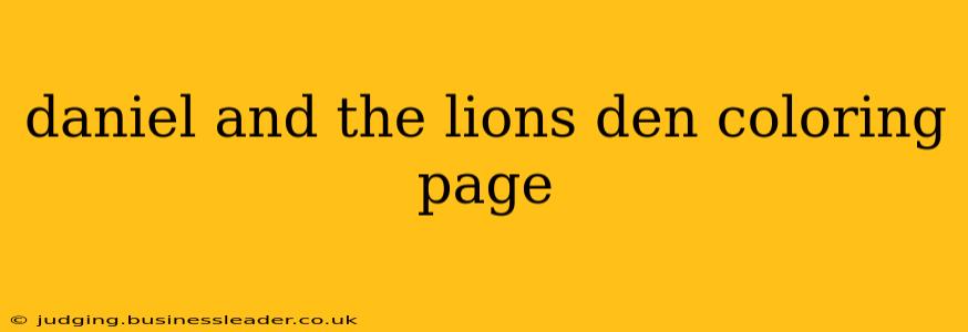 daniel and the lions den coloring page