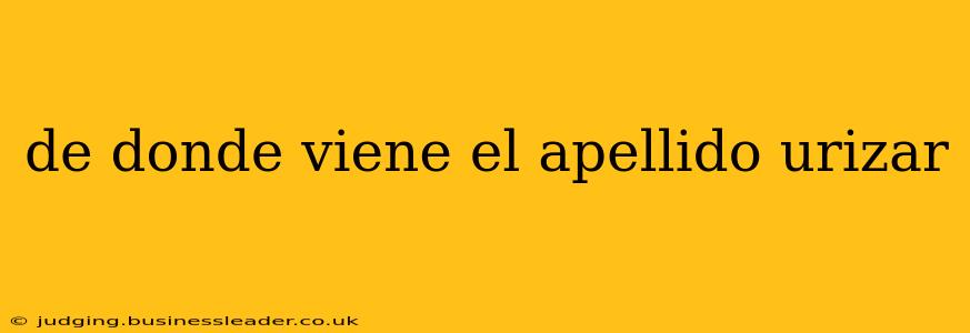 de donde viene el apellido urizar