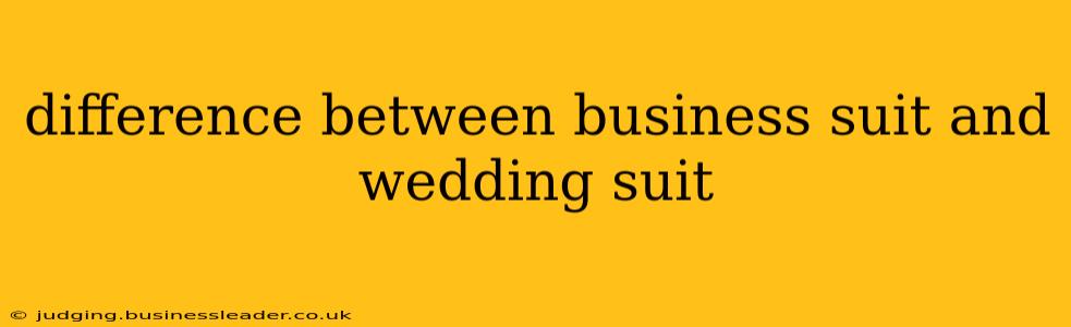 difference between business suit and wedding suit