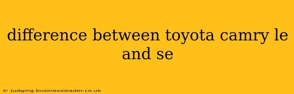 difference between toyota camry le and se