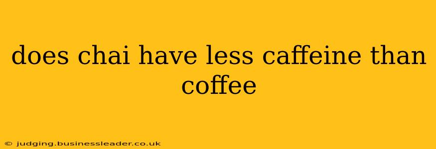 does chai have less caffeine than coffee