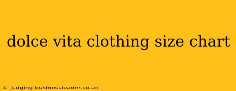 dolce vita clothing size chart