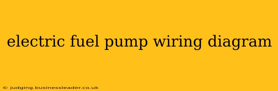 electric fuel pump wiring diagram