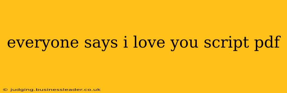 everyone says i love you script pdf
