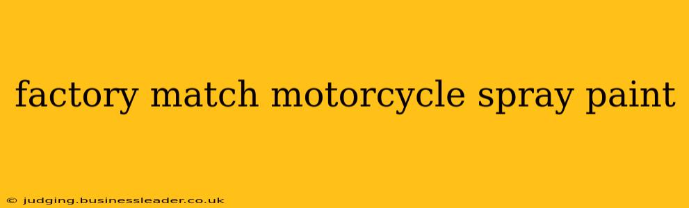 factory match motorcycle spray paint