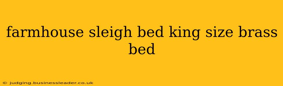 farmhouse sleigh bed king size brass bed