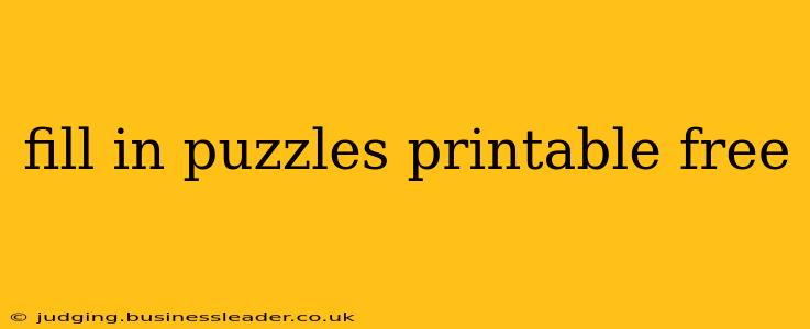 fill in puzzles printable free
