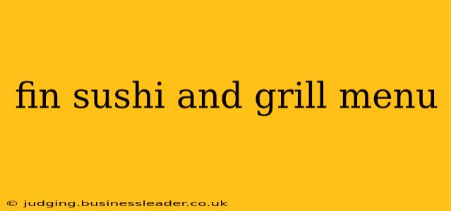 fin sushi and grill menu