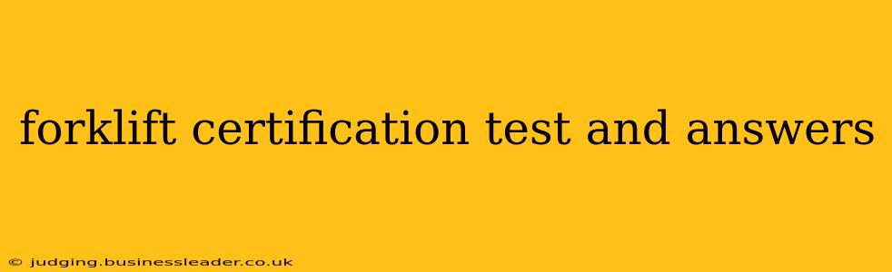 forklift certification test and answers