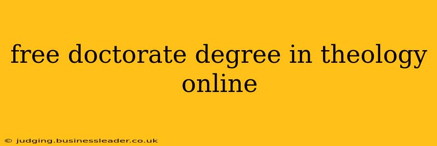 free doctorate degree in theology online