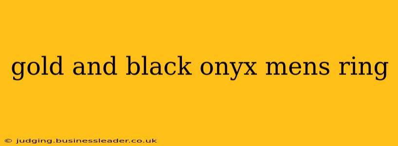 gold and black onyx mens ring