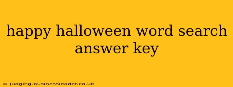 happy halloween word search answer key