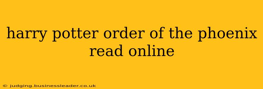 harry potter order of the phoenix read online